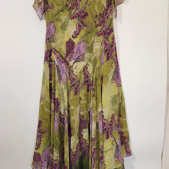 Vintage green beaded fairycore forest moss green whimsical dress - Picture 11 of 12